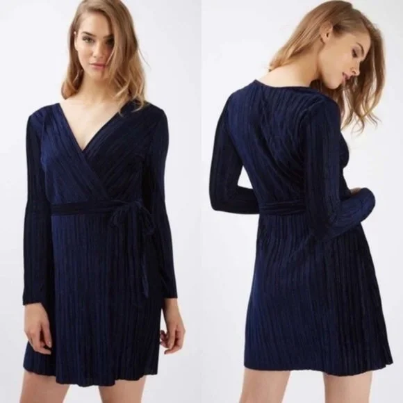 Topshop Dresses | New Topshop Wrap Dress | Color: Blue | Size: 2 | Sarahhyun54's Closet